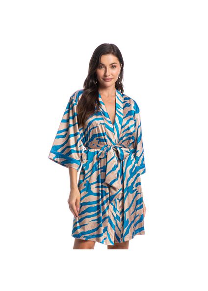 Robe Feminino Curto Luna Zebra Azul-2 - Imagem 1