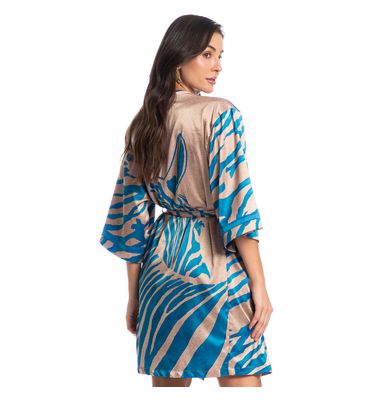 Robe Feminino Curto Luna Zebra - Imagem 2 - Mobile