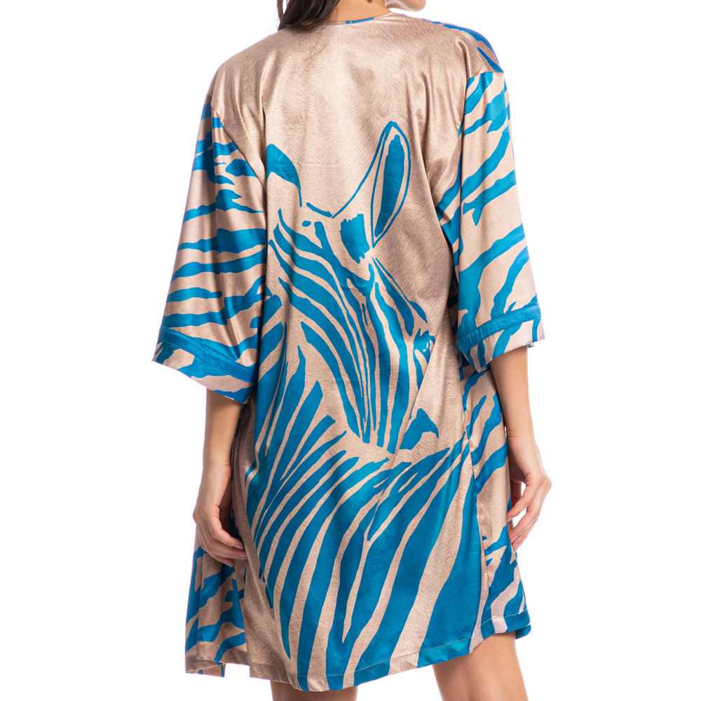 Robe Feminino Curto Luna Zebra - Imagem 5 - Mobile