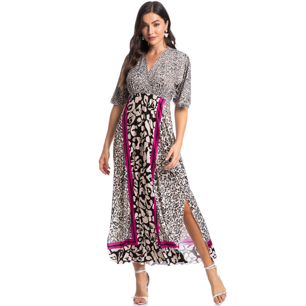 Kaftan Feminino Longo Luna Onça - Imagem 3 - Mobile