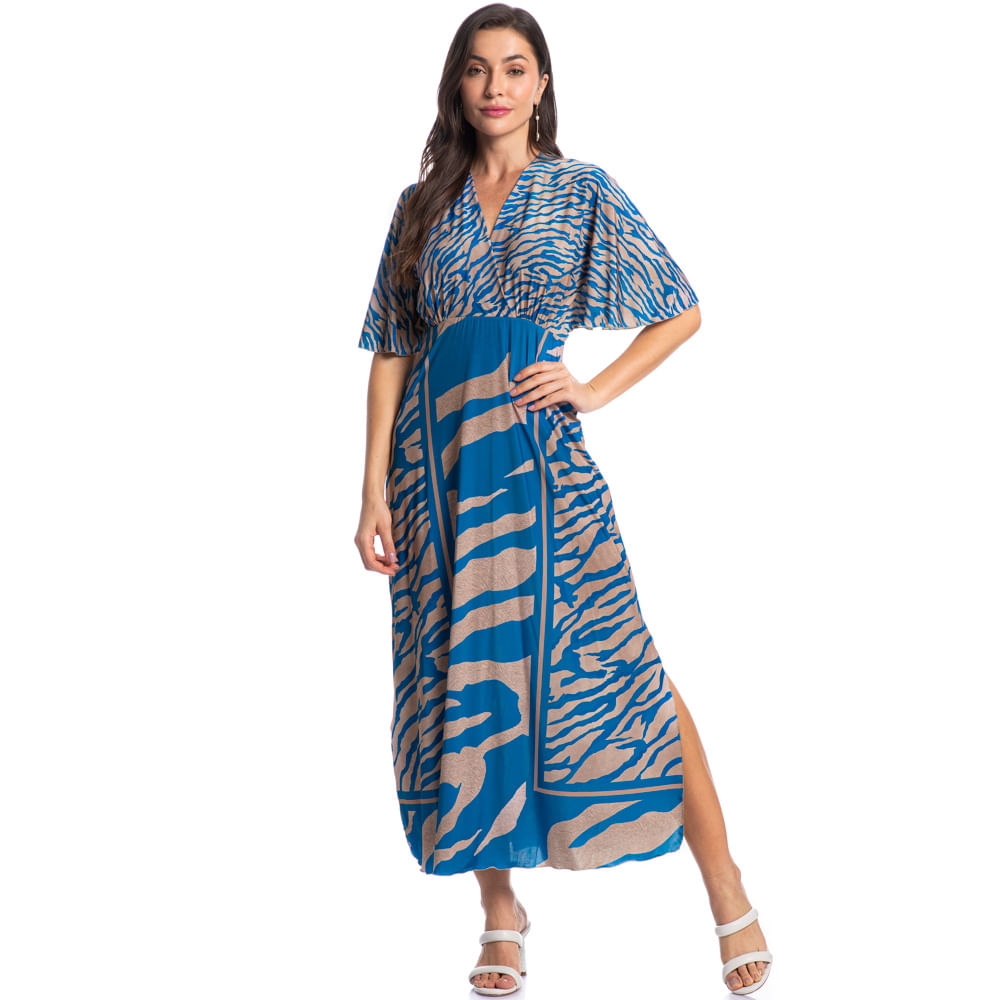 Kaftan Feminino Longo Luna Zebra - Imagem 3 - Mobile