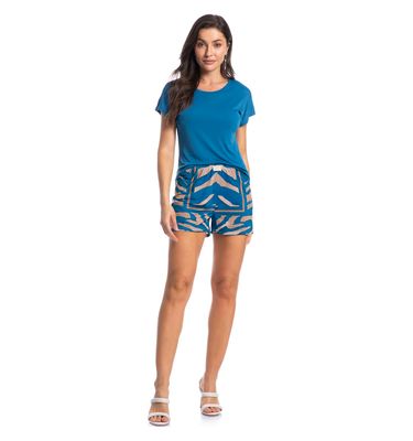 Pijama Feminino Curto Luna Zebra - Imagem 3 - Mobile