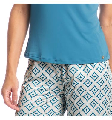 Pijama Feminino Longo Paola Geometrica - Imagem 5 - Mobile