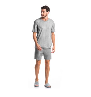 Pijama Masculino Curto Listrado Luiz Tombini - Imagem 3 - Mobile
