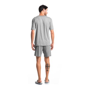Pijama Masculino Curto Listrado Luiz Tombini - Imagem 4 - Mobile