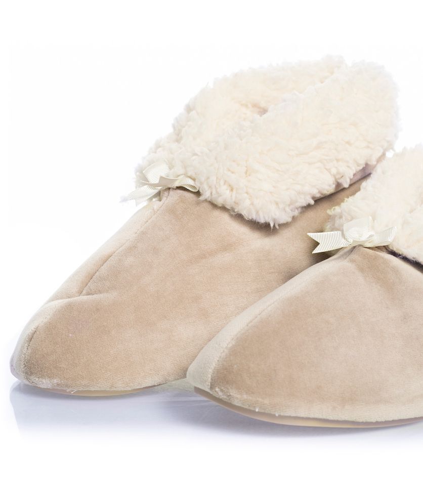 Pantufa Feminina Em Plush Com Pelo Pel - Imagem 2 - Desktop