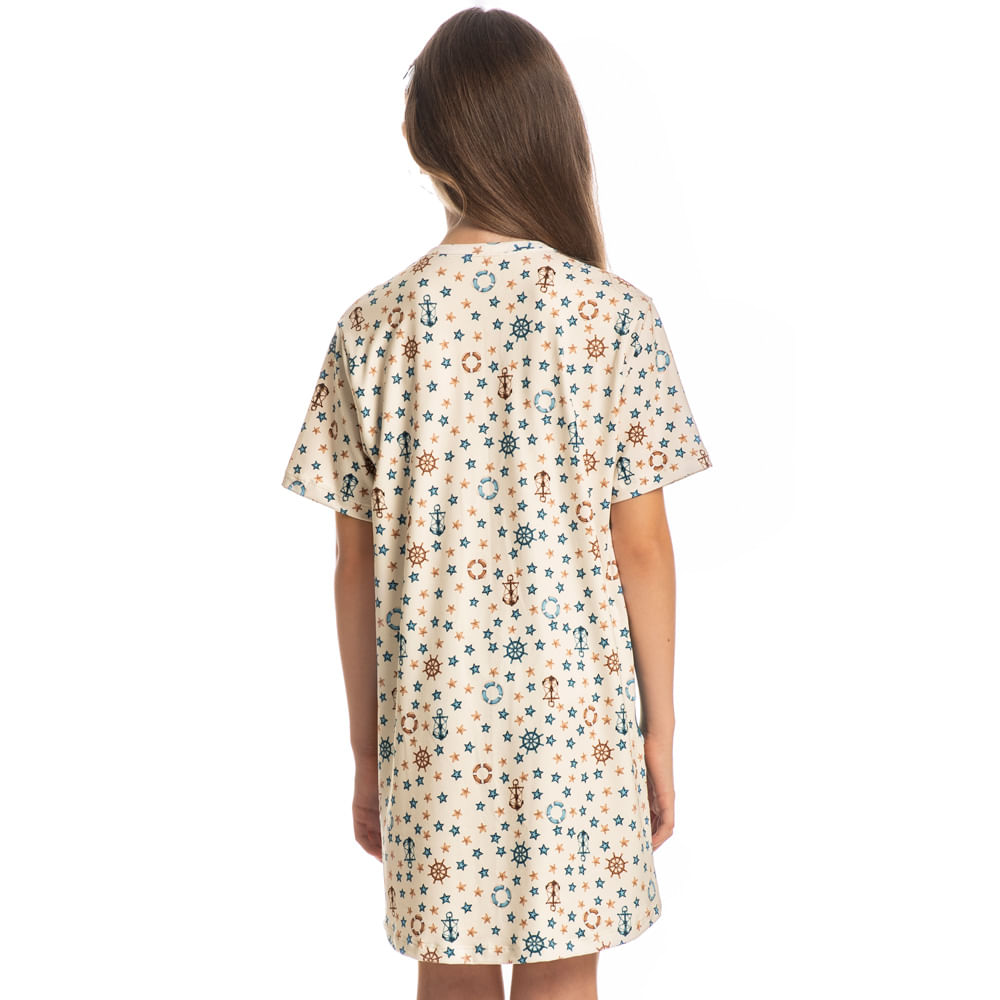 Camisão Curto Infantil Nautical Azul-marinho - Imagem 2