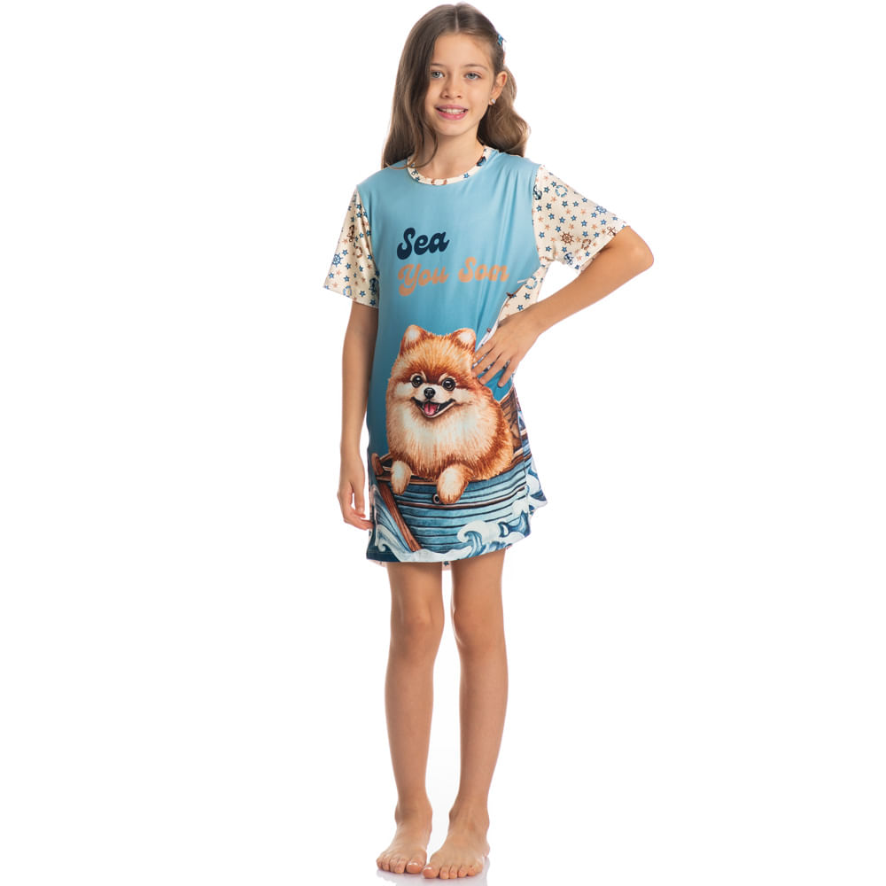 Camisão Curto Infantil Nautical - Imagem 3 - Mobile