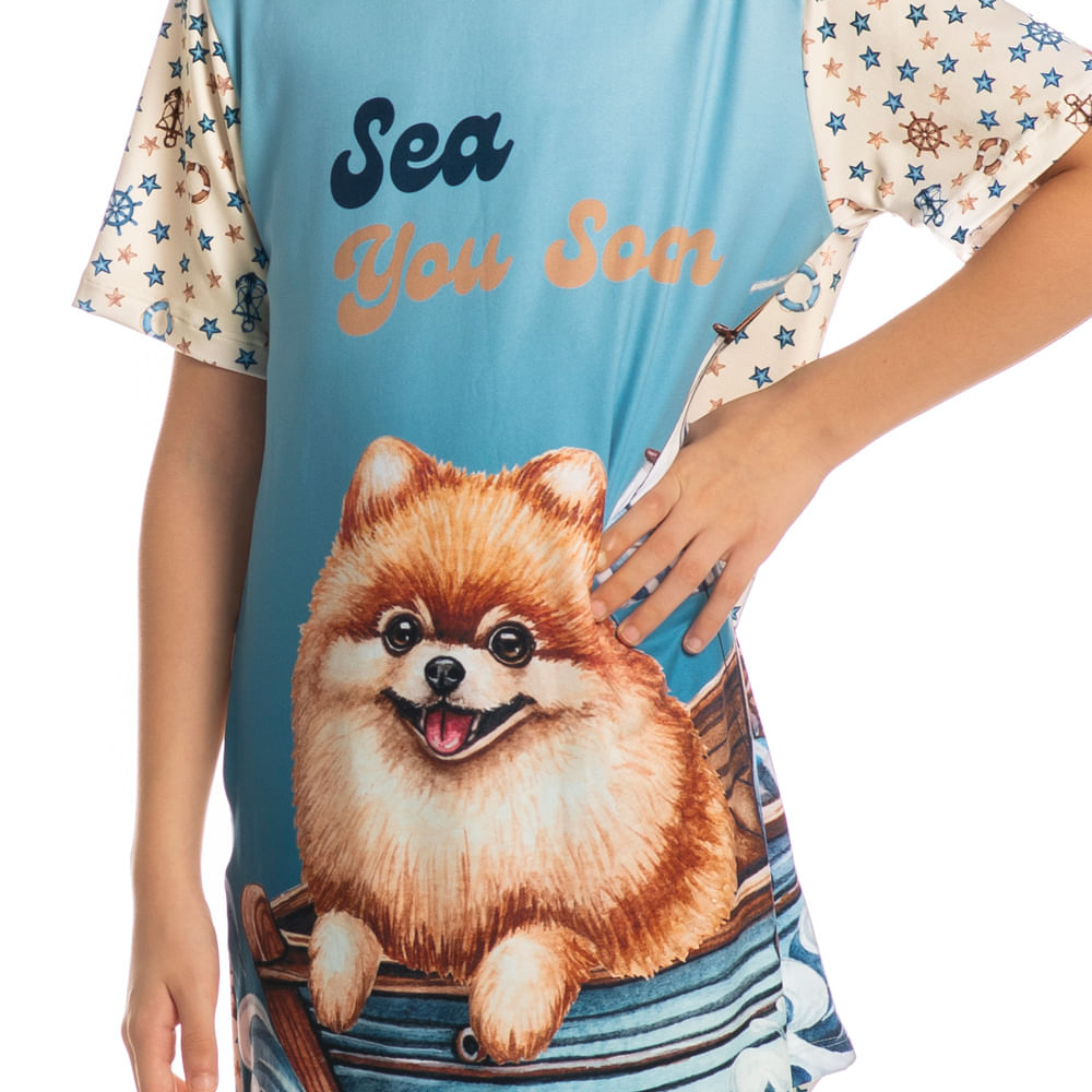 Camisão Curto Infantil Nautical - Imagem 5 - Mobile