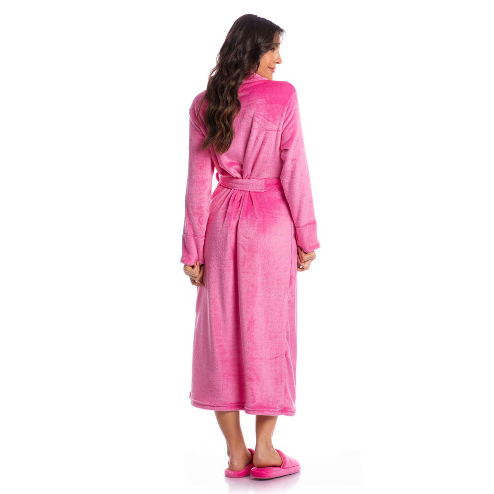 Robe Em Fleece Longo Pétala - Imagem 4 - Mobile