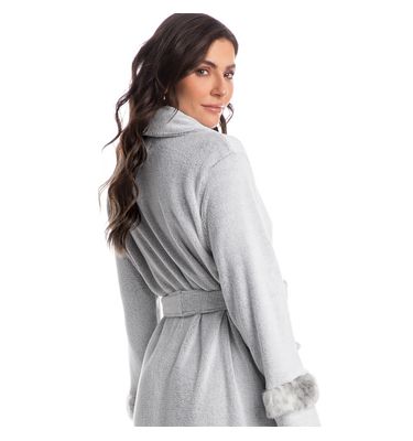 Robe Feminino Longo Com Pelo Gianne - Imagem 2 - Mobile