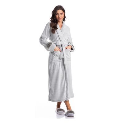 Robe Feminino Longo Com Pelo Gianne - Imagem 3 - Mobile