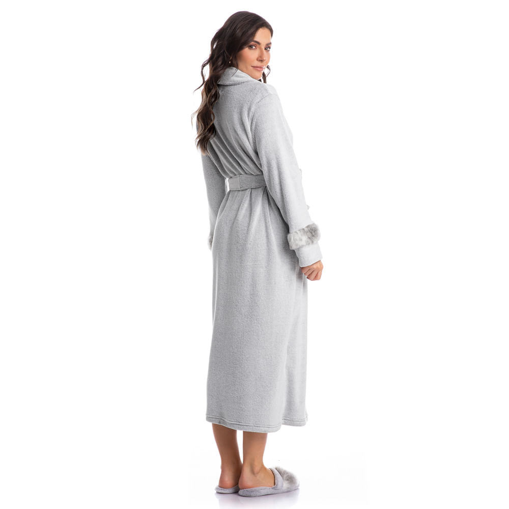 Robe Feminino Longo Com Pelo Gianne - Imagem 4 - Mobile