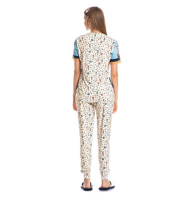 Pijama Feminino Longo Manga Curta Nautical - Imagem 4 - Mobile