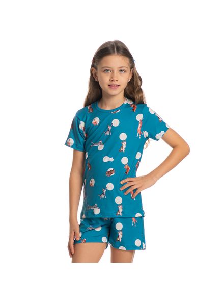 Pijama-Unissex-Infantil-Curto-Cats