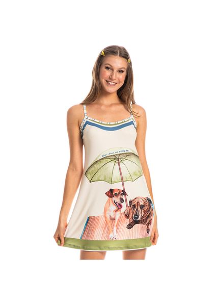Camisola Curta Leti Vira Latas Verde - Imagem 1