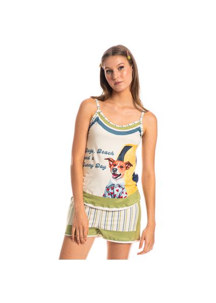 Short Doll Vira Latas Verde - Imagem 1