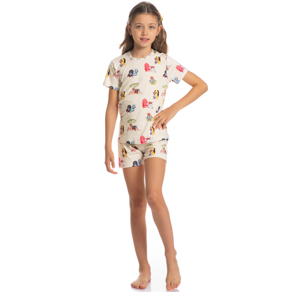 Pijama Unissex Infantil Curto Vira Latas - Imagem 3 - Mobile