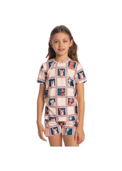 Pijama Unissex Infantil Curto Fun Azul-marinho - Imagem 1