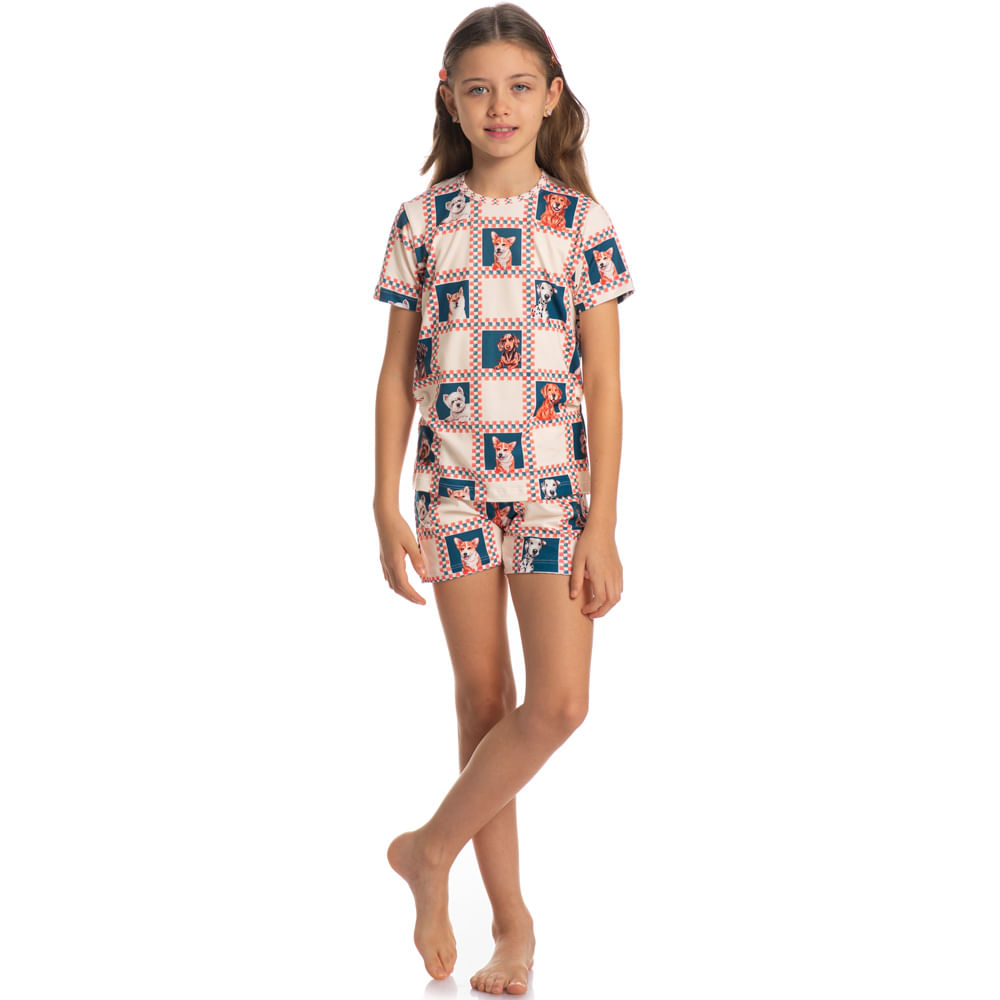 Pijama Unissex Infantil Curto Fun - Imagem 3 - Mobile