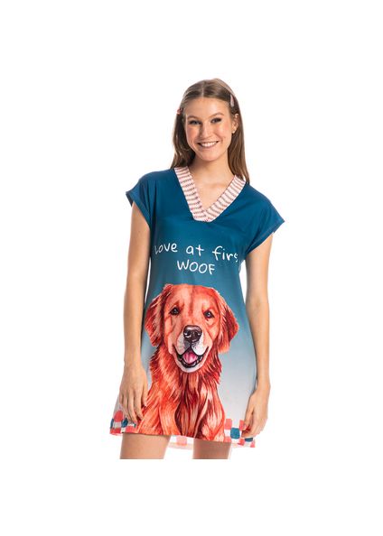 Camisão Feminino Curto Fun Azul-marinho - Imagem 1