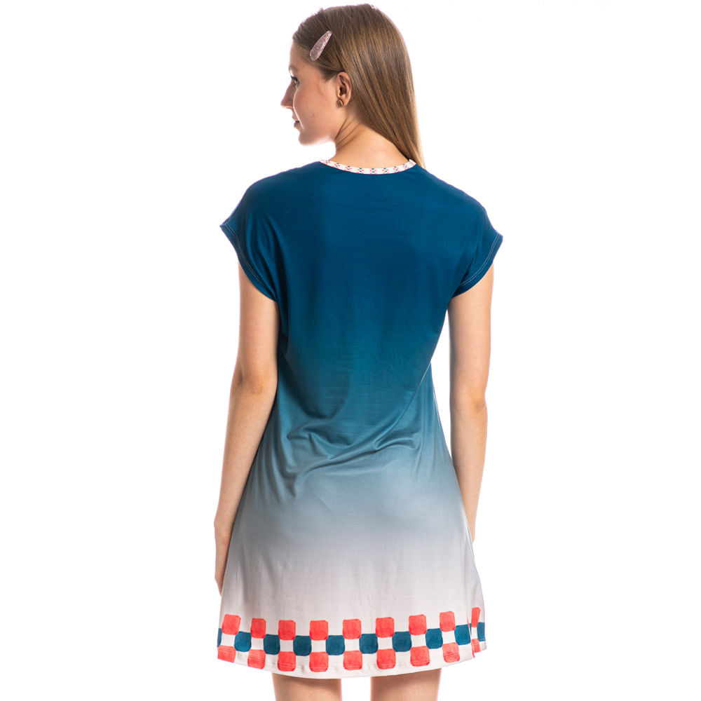 Camisão Feminino Curto Fun Azul-marinho - Imagem 2