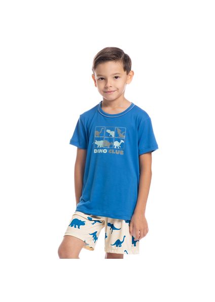 Pijama Masculino Curto Infantil Bambini Tombini Bege - Imagem 1