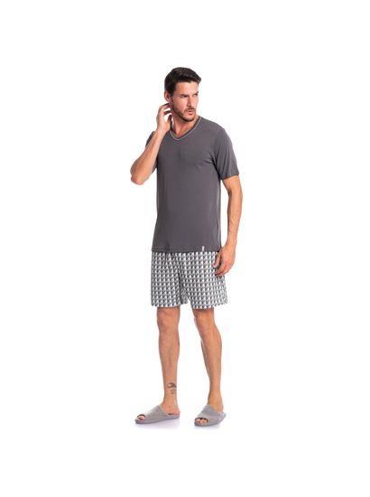 Pijama Masculino Curto Estampado Clóvis Tombini - Imagem 3 - Desktop