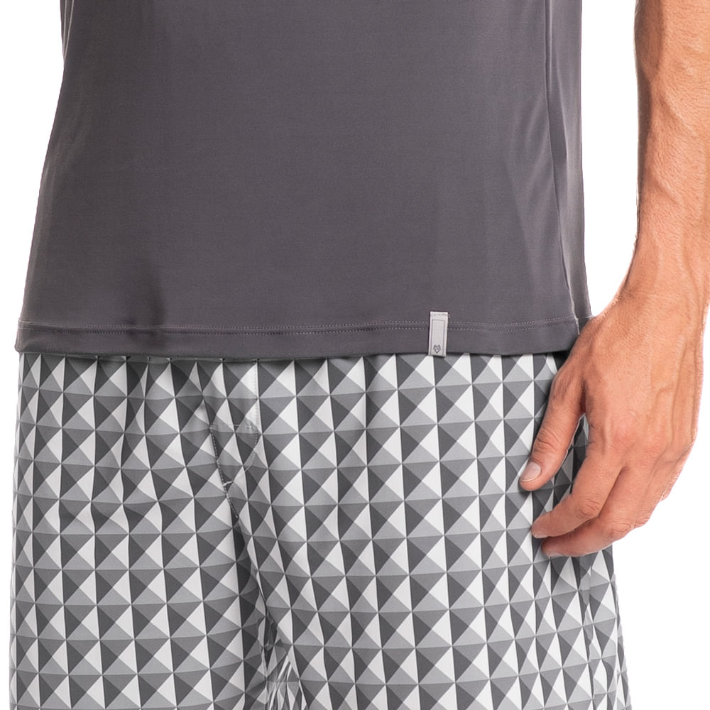 Pijama Masculino Curto Estampado Clóvis Tombini - Imagem 5 - Mobile