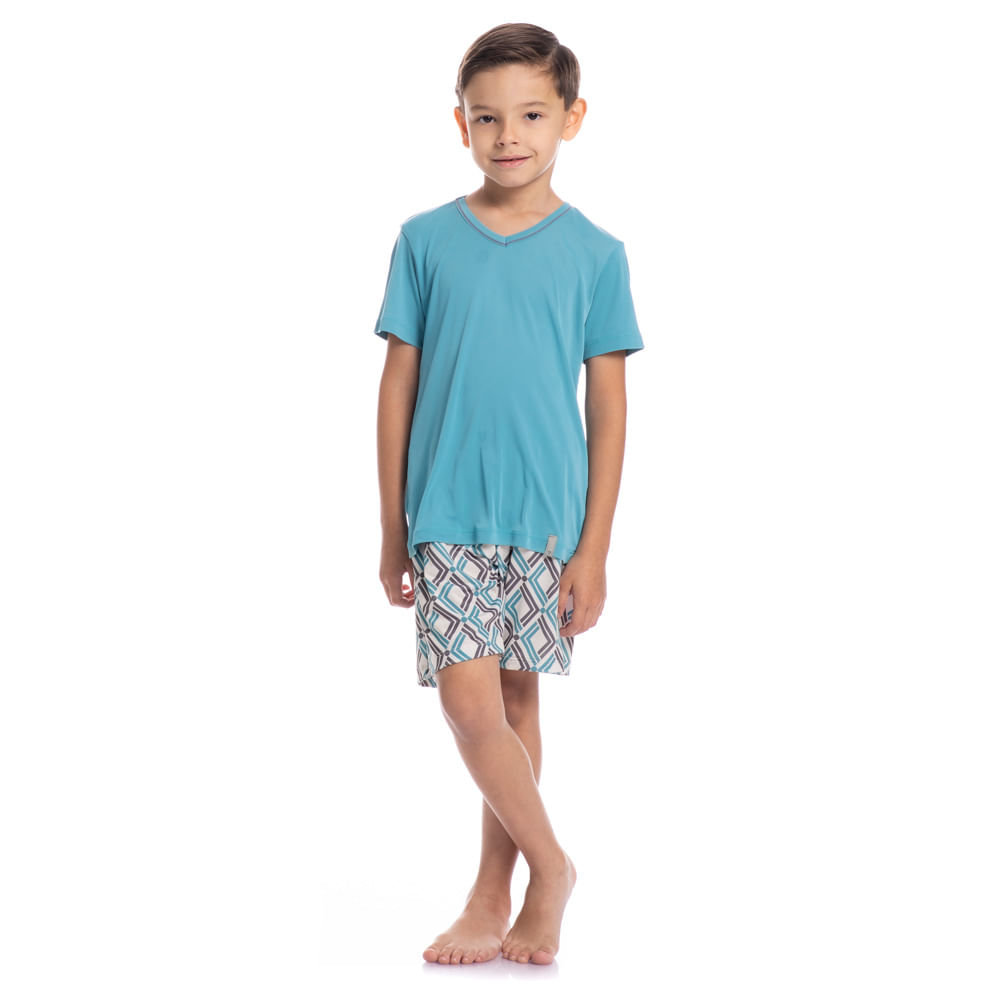 Pijama Infantil Masculino Curto Estampado Clóvis Tombini - Imagem 3 - Mobile