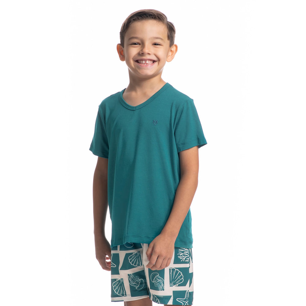Pijama Infantil Masculino Curto Vicente Tombini - Imagem 1