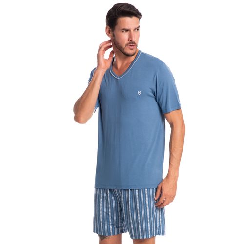 Pijama-Masculino-Curto-Decote-V-Joaquim-Listrado-Tombini