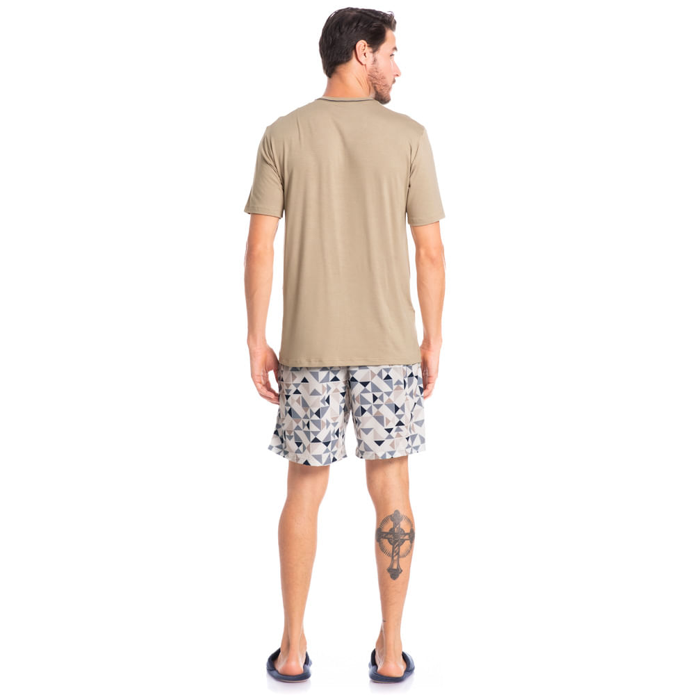 Pijama Masculino Curto Joaquim Geometrico Tombini - Imagem 4 - Mobile
