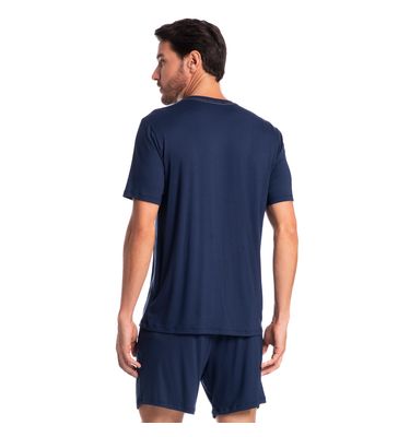 Pijama Masculino Curto Com Bolso Lucca Tombini - Imagem 2 - Mobile