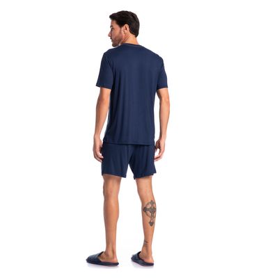 Pijama Masculino Curto Com Bolso Lucca Tombini - Imagem 4 - Mobile