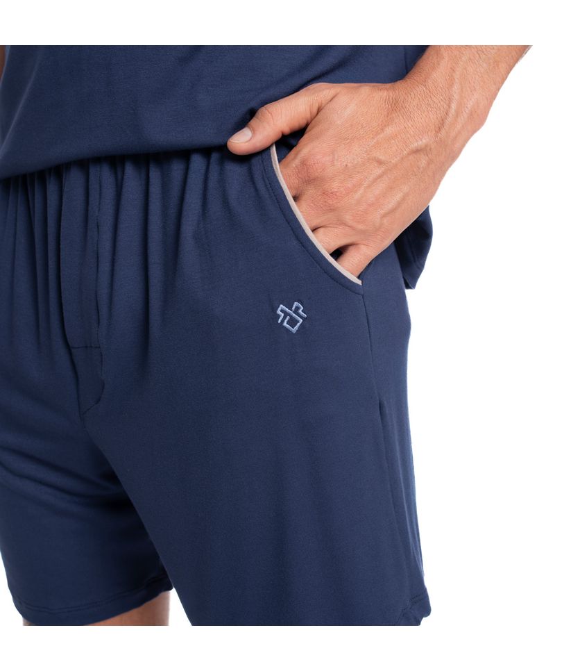 Pijama Masculino Curto Com Bolso Lucca Tombini - Imagem 5 - Desktop