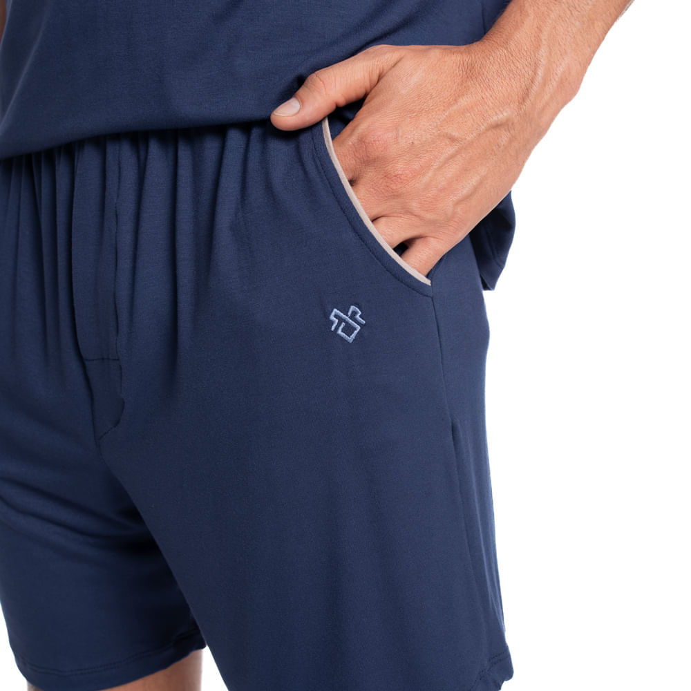 Pijama Masculino Curto Com Bolso Lucca Tombini - Imagem 5 - Mobile