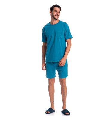 Pijama Masculino Curto Com Bolso Eric Tombini - Imagem 3 - Mobile