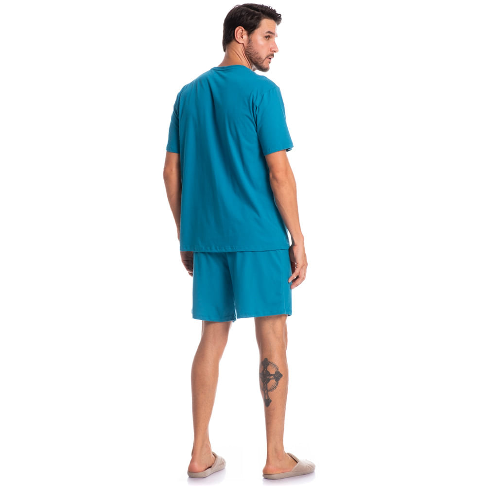 Pijama Masculino Curto Com Bolso Eric Tombini - Imagem 4 - Mobile