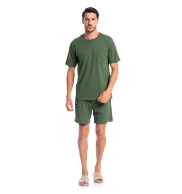 Pijama Masculino Curto Com Bolso Eric Tombini - Imagem 3 - Mobile