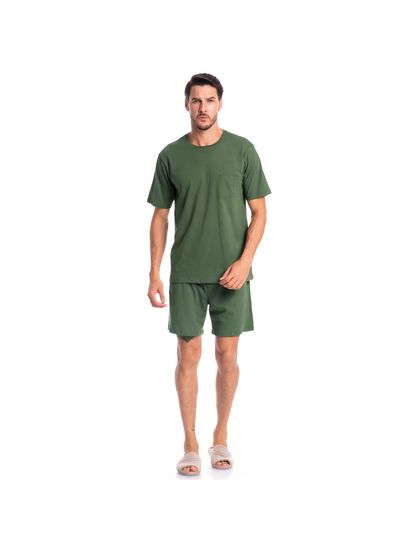 Pijama Masculino Curto Com Bolso Eric Tombini - Imagem 3 - Desktop