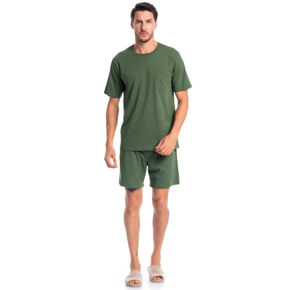 Pijama Masculino Curto Com Bolso Eric Tombini - Imagem 3 - Mobile