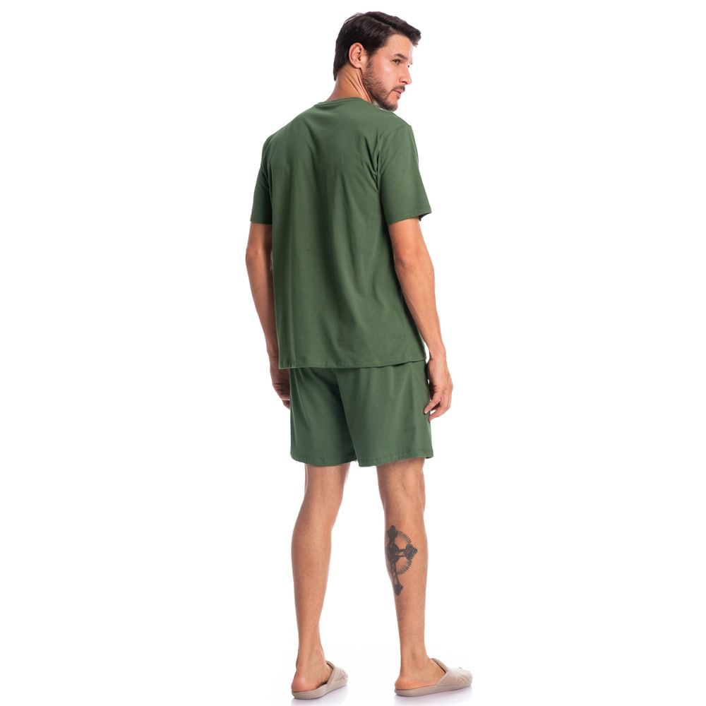 Pijama Masculino Curto Com Bolso Eric Tombini - Imagem 4 - Mobile