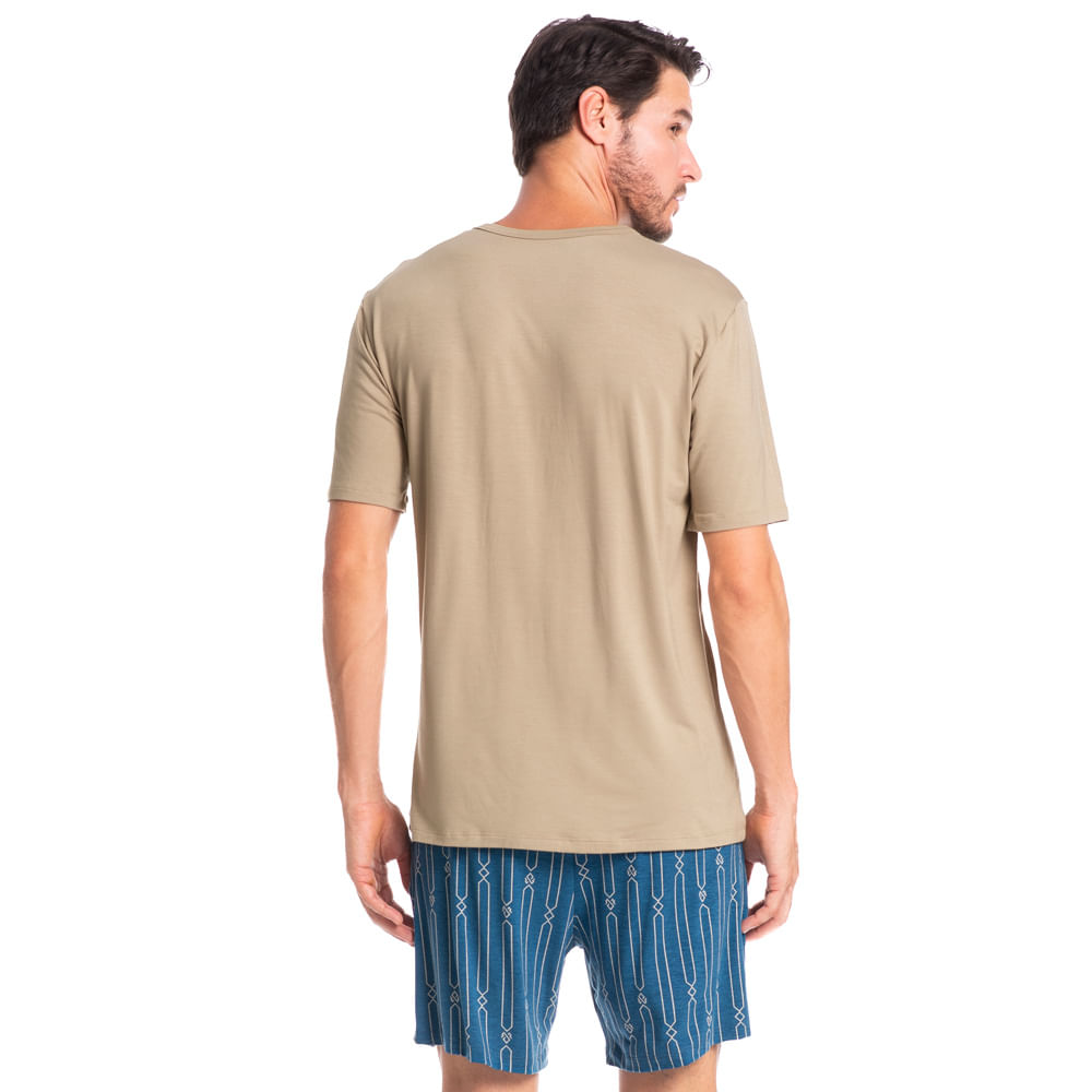 Pijama Masculino Curto Victor Azul-marinho - Imagem 2