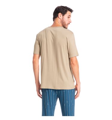 Pijama Masculino Longo Manga Curta Victor - Imagem 2 - Mobile
