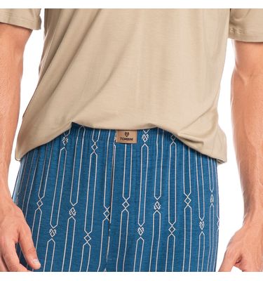 Pijama Masculino Longo Manga Curta Victor - Imagem 5 - Mobile