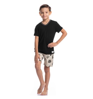 Pijama Infantil Masculino Curto Corais Tombini - Imagem 3 - Mobile