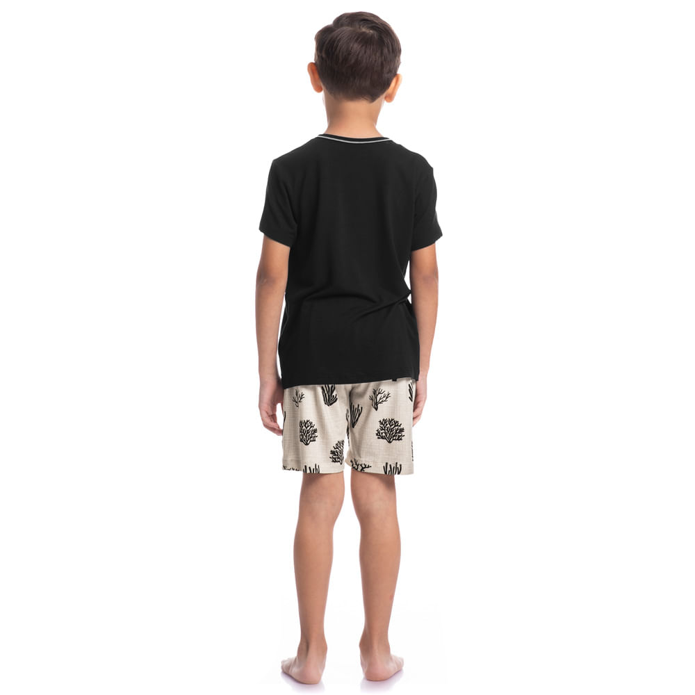 Pijama Infantil Masculino Curto Corais Tombini - Imagem 4 - Mobile