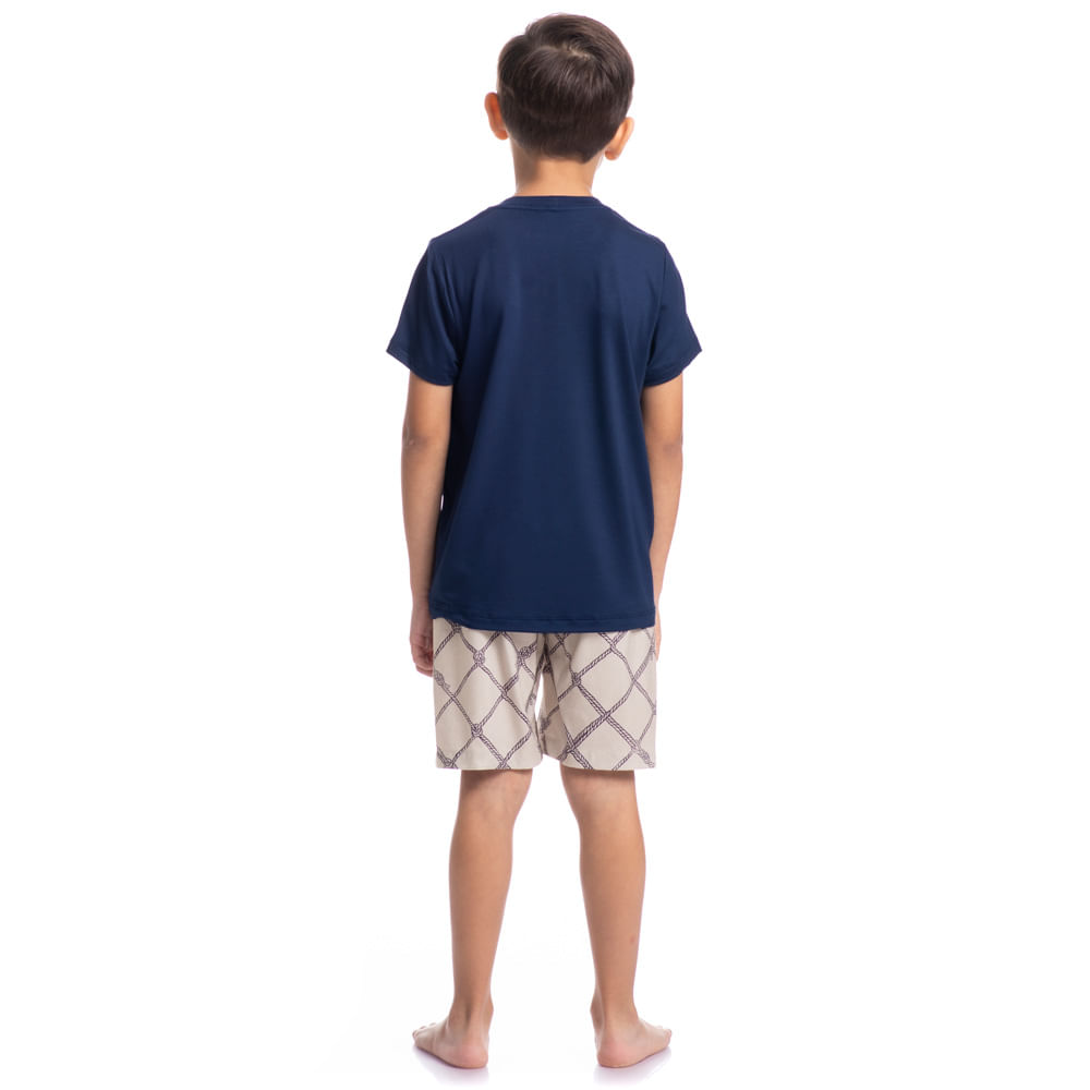 Pijama Infantil Masculino Curto Cordas Tombini - Imagem 4 - Mobile