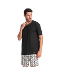 Pijama-Masculino-Curto-Estampado-Preto-Thomas-Tombini